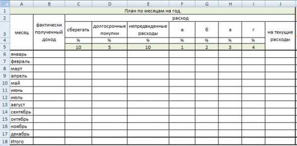 Готовые таблицы для заполнения excel